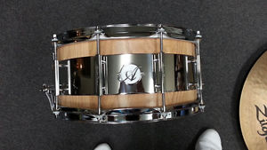 Acoutin Custom Stave Red Oak Steel Hybrid 6.5x14 Snare Drum
