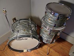 1966 Ludwig dum set Blue Oyster Pearl keystone vintage