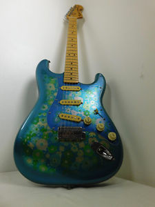 1988 FENDER STRATOCASTER Japan Blue Floral Metallic 1972 Classic Remake 3 Bolt
