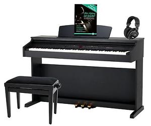 PIANO ELECTRICO 88 TECLAS TECLADO DIGITAL MIDI SET AURICULARES BANQUETA NEGRO