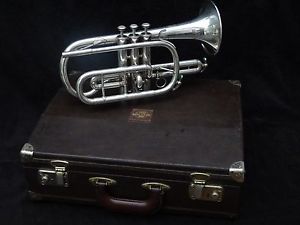 RARE SELMER PARIS CORNET IN C & Bb YEAR + ORIGINAL CASE AND MOUTHPIECE