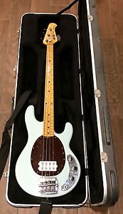 2010 Ernie Ball Music Man Classic Stingray 4 Powder Blue Bass Guitar Maple Neck