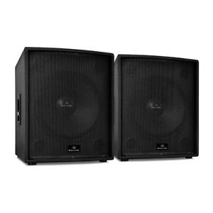 2X BLACK ACTIVE POWERED SUBWOOFERS 5000W MAX SPEAKER PAIR LIVE DJ 2 BAND EQ