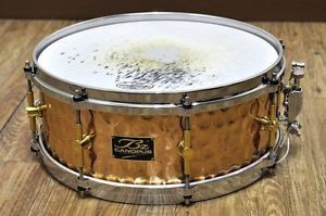 Excellent! CANOPUS HBZ-1455 Hammered Bronze Snare Drum 14"x5.5" w/Softcase