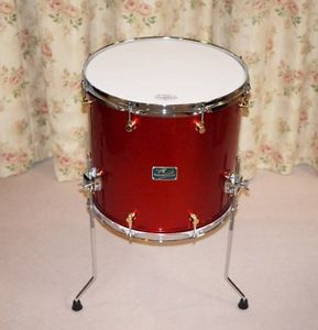 Excellent! CANOPUS Maple Floor Tom Drum 16"x15" Red Sparkle Color 2011