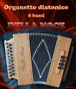 ORGANETTO FISARMONICA DIATONICA ACCORDEON 8 BASSI DELLA NOCE MOD. SMERALDO