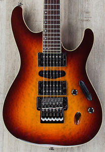 Ibanez S6570SK Prestige S Series Guitar, Sunset Burst, Rosewood Board