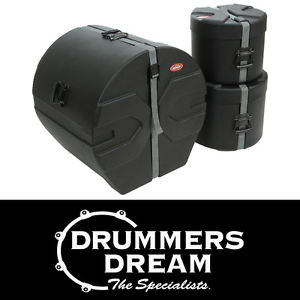 SKB 3Pce Drum Kit Hard Case Set 12" x 10" Tom 16" x 16" Floor 22" x 18" Bass