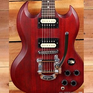 GIBSON SG + BIGSBY SGJ JUNIOR Faded Red 2014 120th Anniv Mint! + Bag & Papers