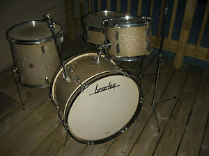 Vintage Beverley Silver Sparkle Drum Set w/Original Hardware!  20-12-14-14S!