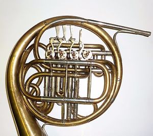 vintage Brass Double french horn Lignatone Czechoslovakian