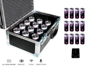 APE LABS LIGHTCAN TOURPACK 12 Wireless Battery Powered LED Uplights Flightcase
