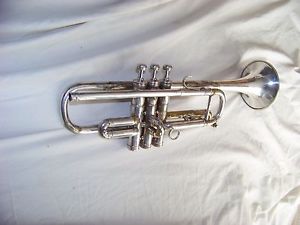 Antoine COURTOIS Silver Plated "C"  TRUMPET, Made in France -- PLAYS GREAT!