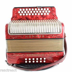 RARE HOHNER Corona III Classic button accordion with Straps FBbEb Fa (A16143)