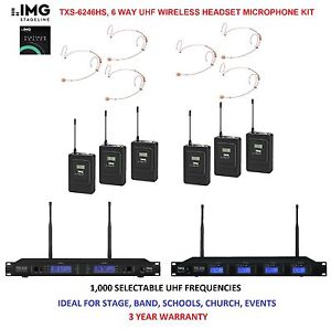 IMG STAGE LINE TXS-6246HS, 6 WAY UHF WIRELESS HEADSET MICROPHONE KIT