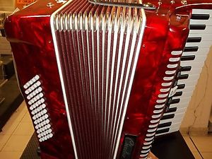 ACCORDEON  CHEVALLIER 60 BASSES TOUCHES PIANO - ROUGE- NEUF - GARANTIE 1 AN