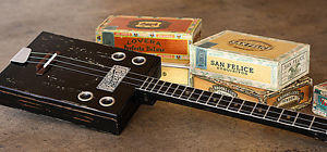 3 String Cigar Box - Aviator Cigars 1937 Old Time ~ Bottleneck dobro guitar