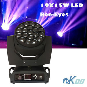 19X15W Bee-Eyes Beam Zoom LED Moving Head Stage Light DJ Disco Party American