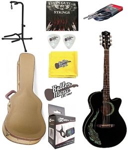 Luna Fauna FAU-KOI Koi Fish Spruce top A/E Cutaway Guitar W/GD Hardcase +More