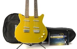 Danelectro 12/6 Doubleneck Semi-Hollow Electric Guitar - Gold Top w/Dano Gig Bag