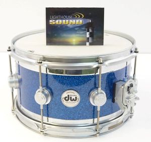DW Drum Workshop 7x13 Edge Snare Blue Sparkle Collectors Maple Snare Drum