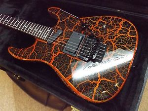Charvel Guitar with Lava Crackle finish,EMG Pickups, and New Case