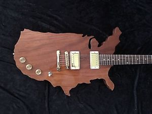 USA MAP guitar Beautifully Handcrafted Custom  w/cs Blk Diamond