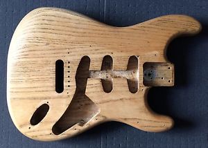 Early 1978 Fender Stratocaster body, in stripped ash.