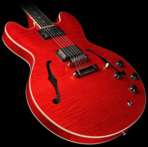 Gibson Memphis ES-335 Dot Gloss Cherry RED Curly FIGURED MAPLE TOP, OHSC & COA