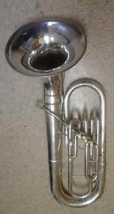 A USED SILVER F.E OLDS BARITONE