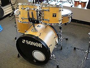 1998 Sonor Sonic Plus Birch 5 piece drum shell pack Made in Germany Natural