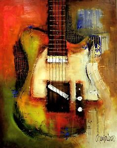 Telecaster - ART - Modern ORIGINAL Painting by SLazo – 30x40