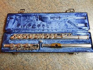 Yamaha 3SB Solid Silver Gold Lip Plate Flute B Foot, Inline G