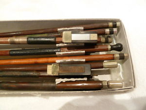 Private COLLECTION to SELL 110: OLD German VIOLIN BOWS - 8 - to Repair