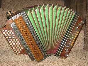 Vintage Anton Mervar 1923 4 Row Diatonic Button Box Accordion G,C,F,Bb Cleveland
