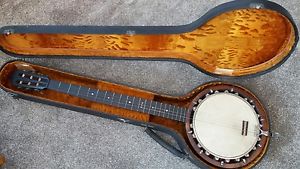 Alfred Weaver vintage 5 string banjo and case top class English instrument cased