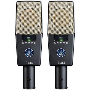 AKG C414 XLS Matched Pair of Studio Condenser Microphones C 414 Stereo Mic Set