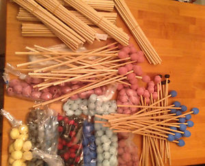 Marimba, Vibraphone and Xylophone Mallets, large lot of Mallet-Making Supplies