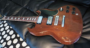 Vintage 1973 - 1974 Gibson SG Standard Guitar Walnut Finish with road case