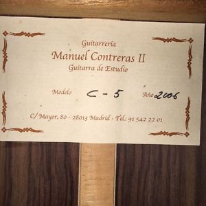 2006 Manuel Contreras II, C5 Classical Guitar with case, Spain