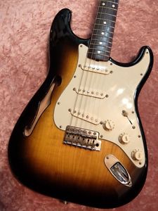 Fender F Hole Stratocaster 2Tone Sunburst Electric Free Shipping