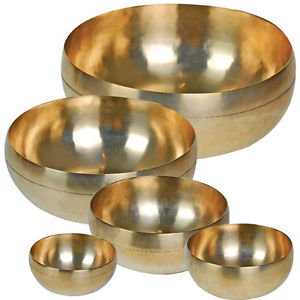 Peter Hess Sangha Meditationsklangschalen Set groß Gold Klangschalen 5er Set