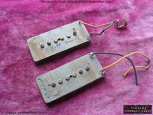 Vintage 1966 Fender Jazzmaster Pickup Set GREY BOTTOM 1963 1964 1965 1967 1968 -