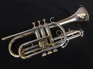 New REYNOLDS Emperor Model CR52 Brass - Nickel Cornet w/Original Case