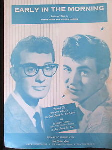 EARLY IN THE MORNING - BUDDY HOLLY - BOBBY DARIN - SHEET MUSIC - 1958 - 1ST RARE