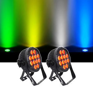 (2) Chauvet DJ SlimPar Pro H USB D-Fi RGBAW+UV LED Par Can Wash Light Fixtures
