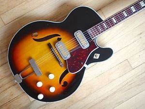 1960 Harmony Meteor H70 Vintage Electric Guitar Near Mint w/ DeArmond Gold Foils