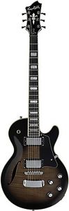 Hagstrom SUSWEF-CBB Super Swede Electric Guitar with F-Hole - COSMIC BLACK