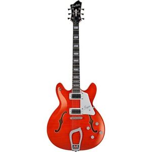 Hagstrom Super Viking Semi-Hollow Flame Maple Electric Guitar - MANDARIN ORANGE