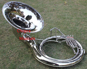 Sousaphone 25"Bell 3 Valve Painted Lagest Size 100% BRASS Carring Bag n M/P Free
